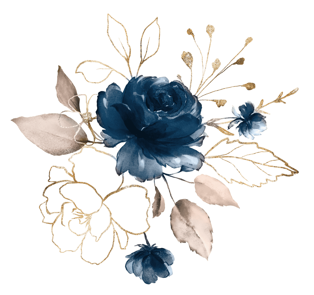 blue center rose